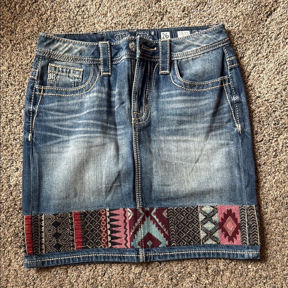 Miss Me Dresses & Skirts - Miss Me Red and Black Embellished Mini Skirt